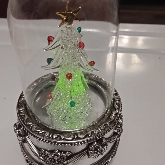 International Silver Co Silver Plated Illuminated Christmas Tree Musical Globe - Picture 5 of 8